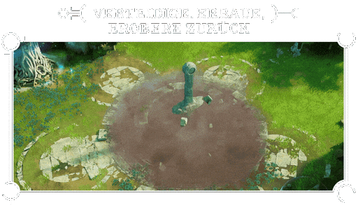 Gameplay des Wiederaufbaus eines Turms in Eversiege